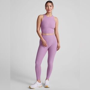 Beyond Yoga Lavender Crop Top and Space dye legging set